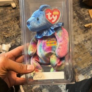 Vintage 2000 September beanie baby Ty Colorful Bear Plush Toy